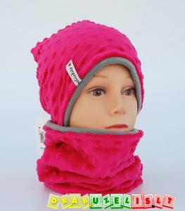 Šilta žieminė kepurė su mova „pink burbuliukai“, 445