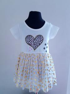 Balta suknelė tunika su širdelėmis