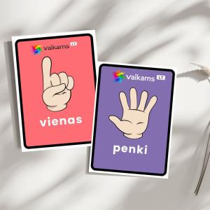 Skaičių kortelės su pirštukais Skaičių kortelės su pirštukais